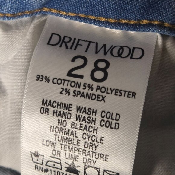 Driftwood Jackie High Rise Skinny Daisy Embroidered Jeans Size 28 - Picture 8 of 8